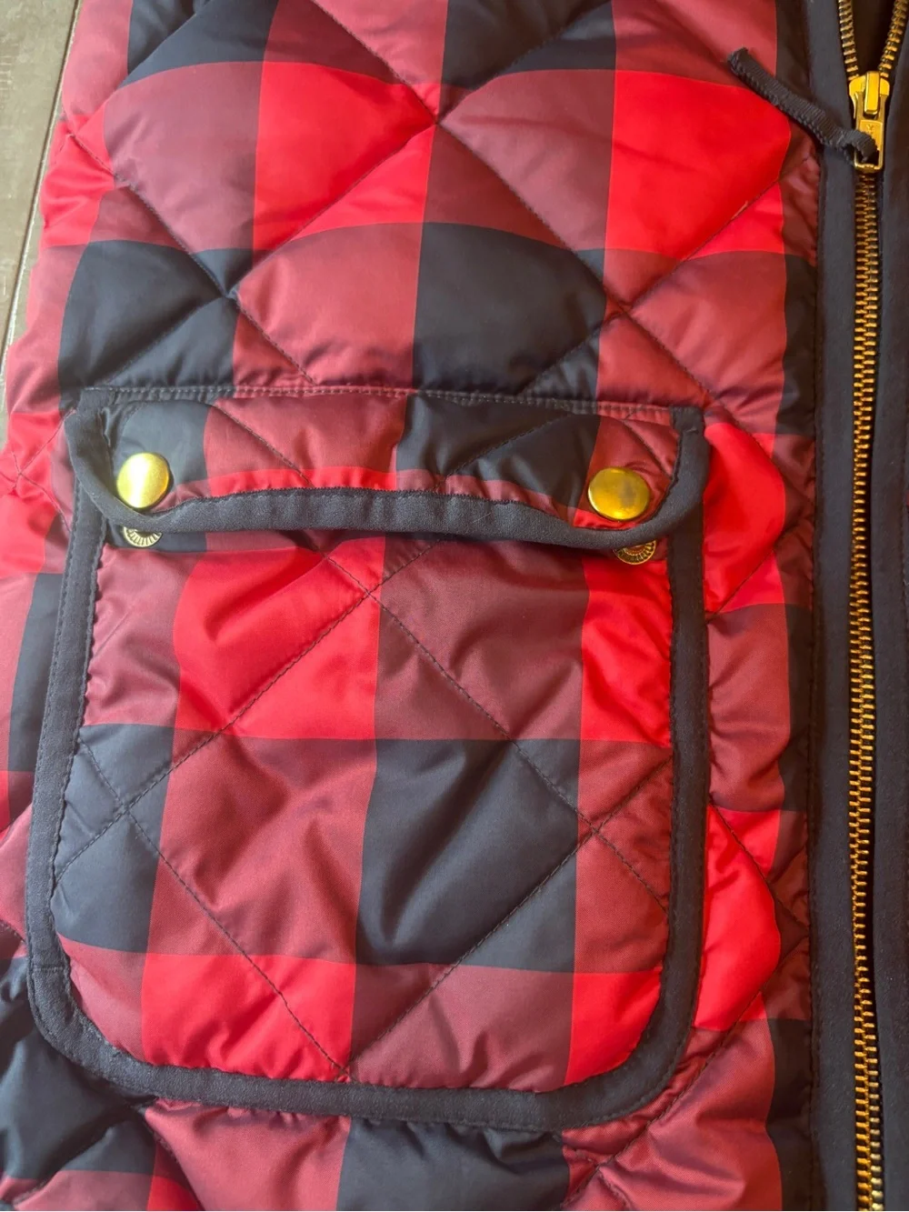 SZ XS J.CREW EXCURSION DOWN  BUFFALO CHECK CLASSIC QUILTED PUFFER VEST fall